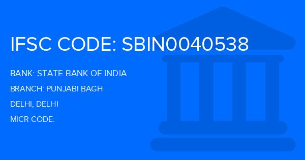 State Bank Of India (SBI) Punjabi Bagh Branch IFSC Code