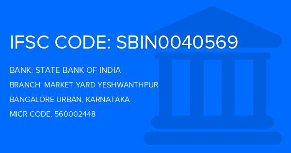 State Bank Of India (SBI) Market Yard Yeshwanthpur Branch IFSC Code