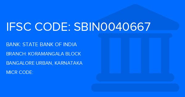 State Bank Of India (SBI) Koramangala Block Branch IFSC Code