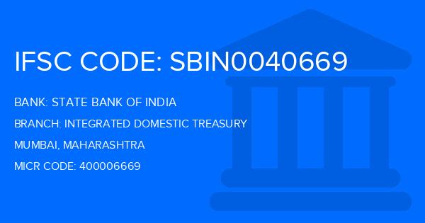 State Bank Of India (SBI) Integrated Domestic Treasury Branch IFSC Code