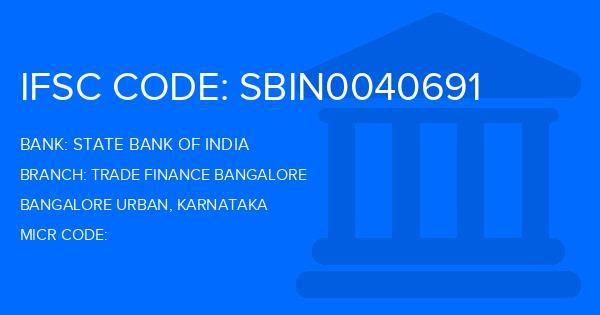 State Bank Of India (SBI) Trade Finance Bangalore Branch IFSC Code