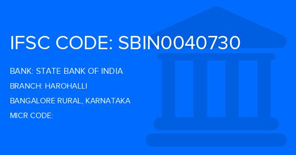 State Bank Of India (SBI) Harohalli Branch IFSC Code