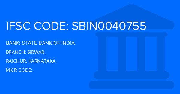 State Bank Of India (SBI) Sirwar Branch IFSC Code