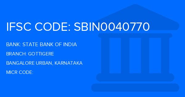 State Bank Of India (SBI) Gottigere Branch IFSC Code