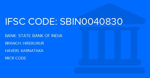 State Bank Of India (SBI) Hirekurur Branch IFSC Code