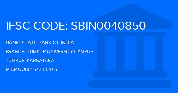 State Bank Of India (SBI) Tumkur University Campus Branch IFSC Code