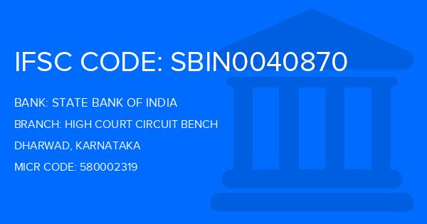 State Bank Of India (SBI) High Court Circuit Bench Branch IFSC Code