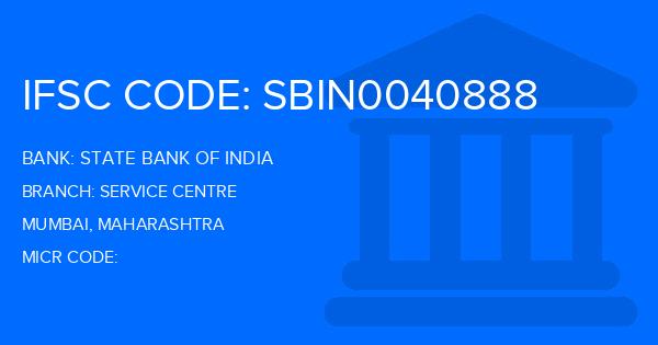 State Bank Of India (SBI) Service Centre Branch IFSC Code