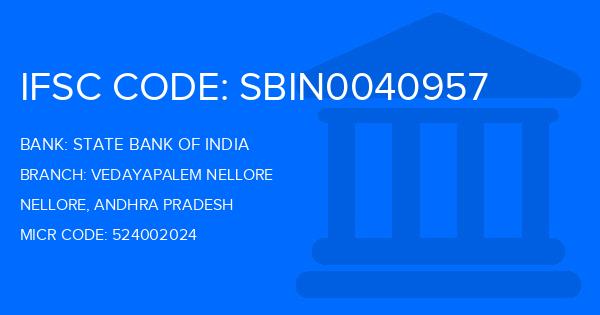 State Bank Of India (SBI) Vedayapalem Nellore Branch IFSC Code