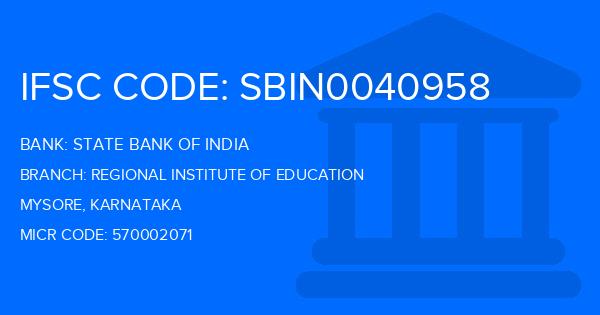 State Bank Of India (SBI) Regional Institute Of Education Branch IFSC Code