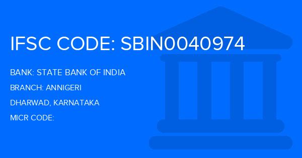 State Bank Of India (SBI) Annigeri Branch IFSC Code