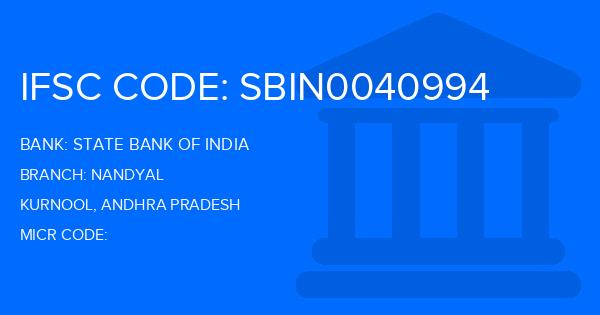 State Bank Of India (SBI) Nandyal Branch IFSC Code