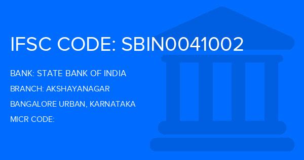 State Bank Of India (SBI) Akshayanagar Branch IFSC Code
