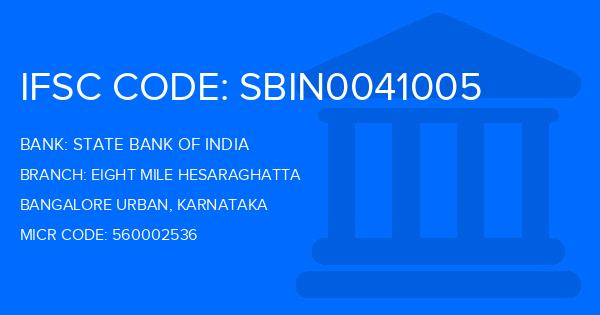 State Bank Of India (SBI) Eight Mile Hesaraghatta Branch IFSC Code
