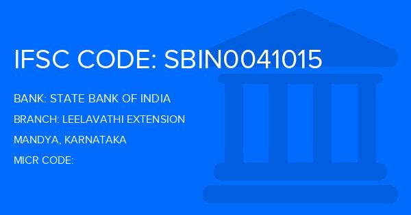 State Bank Of India (SBI) Leelavathi Extension Branch IFSC Code