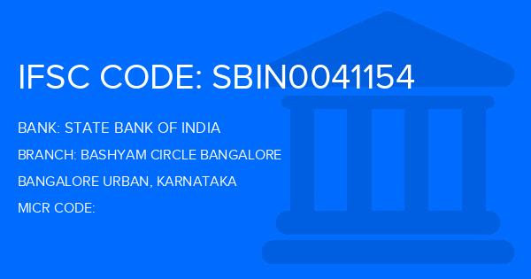 State Bank Of India (SBI) Bashyam Circle Bangalore Branch IFSC Code