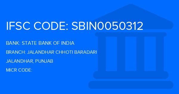 State Bank Of India (SBI) Jalandhar Chhoti Baradari Branch IFSC Code