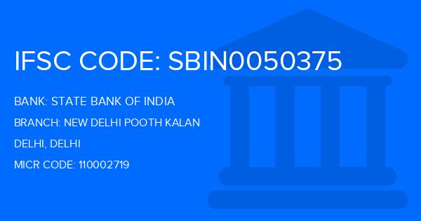State Bank Of India (SBI) New Delhi Pooth Kalan Branch IFSC Code
