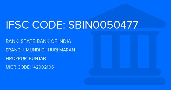 State Bank Of India (SBI) Mundi Chhuri Maran Branch IFSC Code