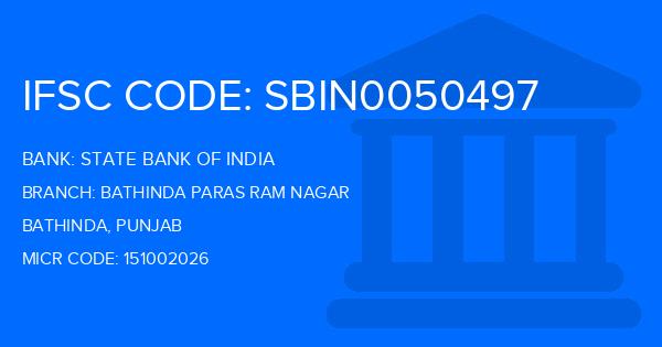 State Bank Of India (SBI) Bathinda Paras Ram Nagar Branch IFSC Code