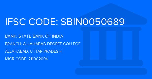 State Bank Of India (SBI) Allahabad Degree College Branch IFSC Code