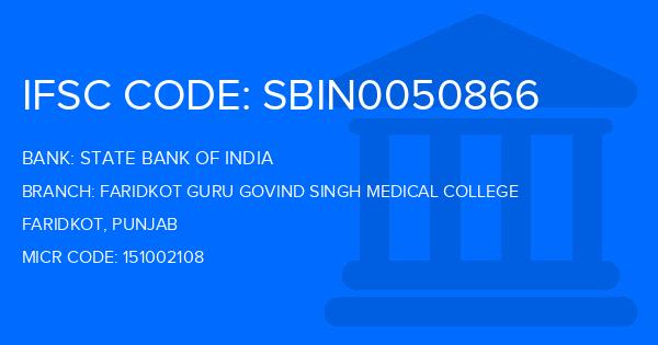 State Bank Of India (SBI) Faridkot Guru Govind Singh Medical College Branch IFSC Code