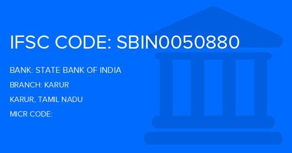 State Bank Of India (SBI) Karur Branch IFSC Code