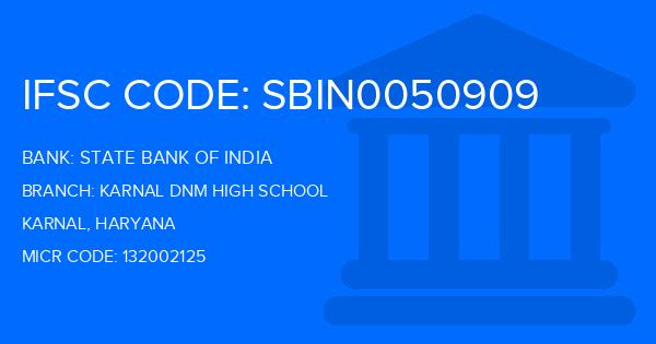 State Bank Of India (SBI) Karnal Dnm High School Branch IFSC Code