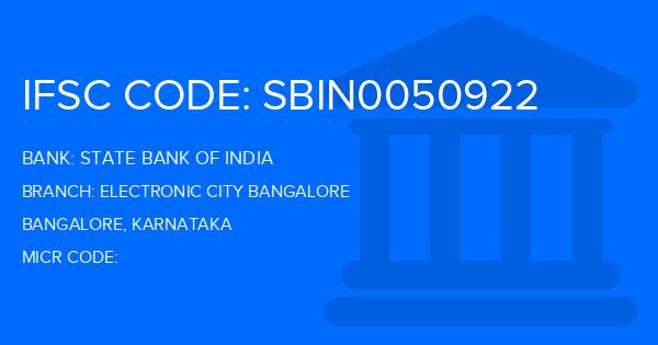 State Bank Of India (SBI) Electronic City Bangalore Branch IFSC Code