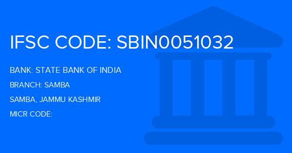 State Bank Of India (SBI) Samba Branch IFSC Code