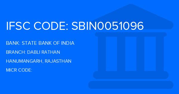State Bank Of India (SBI) Dabli Rathan Branch IFSC Code