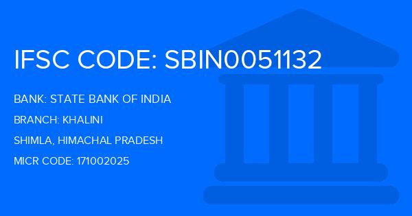 State Bank Of India (SBI) Khalini Branch IFSC Code