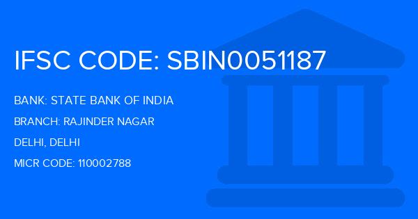 State Bank Of India (SBI) Rajinder Nagar Branch IFSC Code