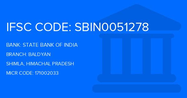 State Bank Of India (SBI) Baldyan Branch IFSC Code