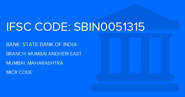 State Bank Of India (SBI) Mumbai Andheri East Branch IFSC Code