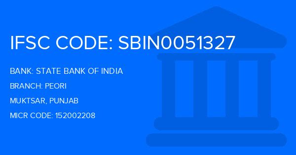 State Bank Of India (SBI) Peori Branch IFSC Code