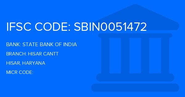 State Bank Of India (SBI) Hisar Cantt Branch IFSC Code