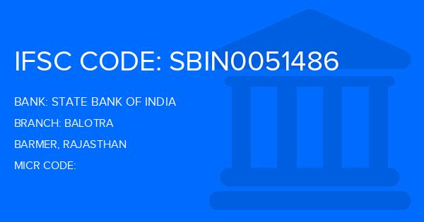 State Bank Of India (SBI) Balotra Branch IFSC Code