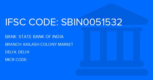 State Bank Of India (SBI) Kailash Colony Market Branch IFSC Code