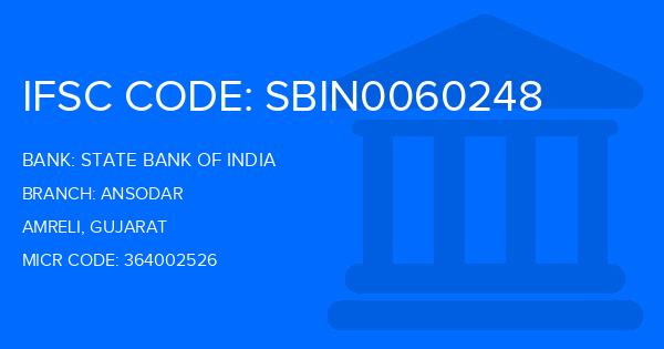 State Bank Of India (SBI) Ansodar Branch IFSC Code