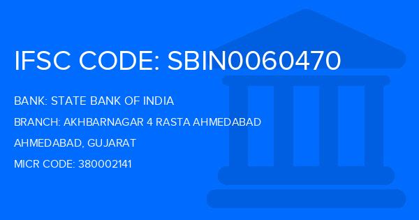 State Bank Of India (SBI) Akhbarnagar 4 Rasta Ahmedabad Branch IFSC Code