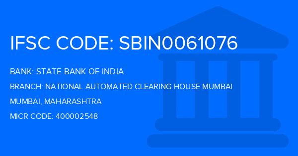 State Bank Of India (SBI) National Automated Clearing House Mumbai Branch IFSC Code