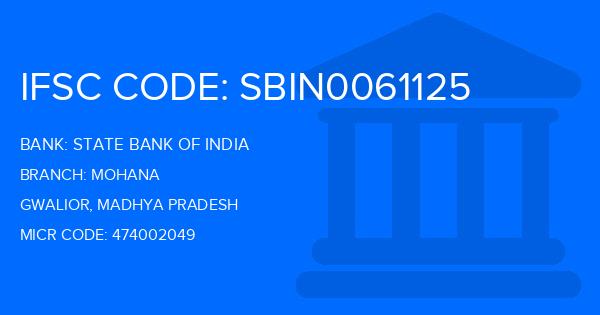 State Bank Of India (SBI) Mohana Branch IFSC Code