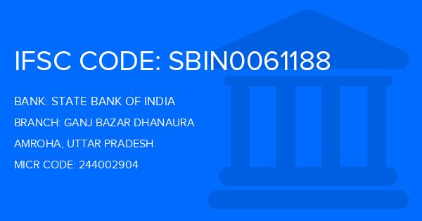 State Bank Of India (SBI) Ganj Bazar Dhanaura Branch IFSC Code