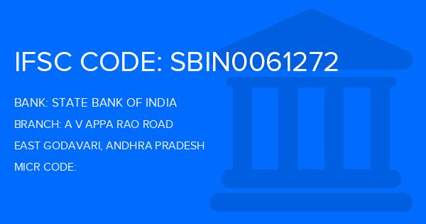 State Bank Of India (SBI) A V Appa Rao Road Branch IFSC Code