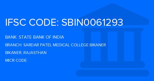 State Bank Of India (SBI) Sardar Patel Medical College Bikaner Branch IFSC Code