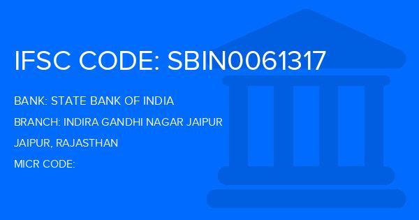 State Bank Of India (SBI) Indira Gandhi Nagar Jaipur Branch IFSC Code