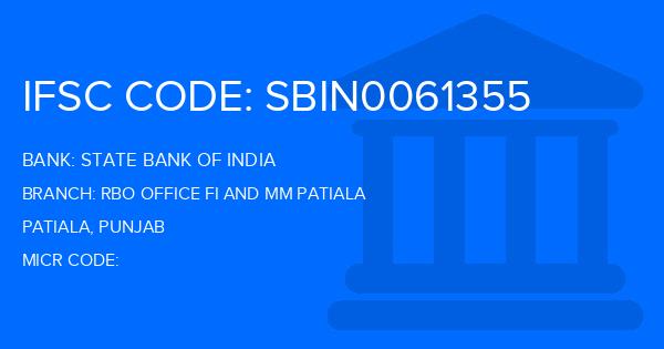 State Bank Of India (SBI) Rbo Office Fi And Mm Patiala Branch IFSC Code