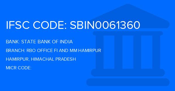 State Bank Of India (SBI) Rbo Office Fi And Mm Hamirpur Branch IFSC Code