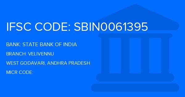 State Bank Of India (SBI) Velivennu Branch IFSC Code